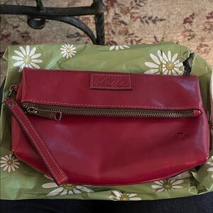 Patricia Nash Cherry Red Leather Wristlet- NEW